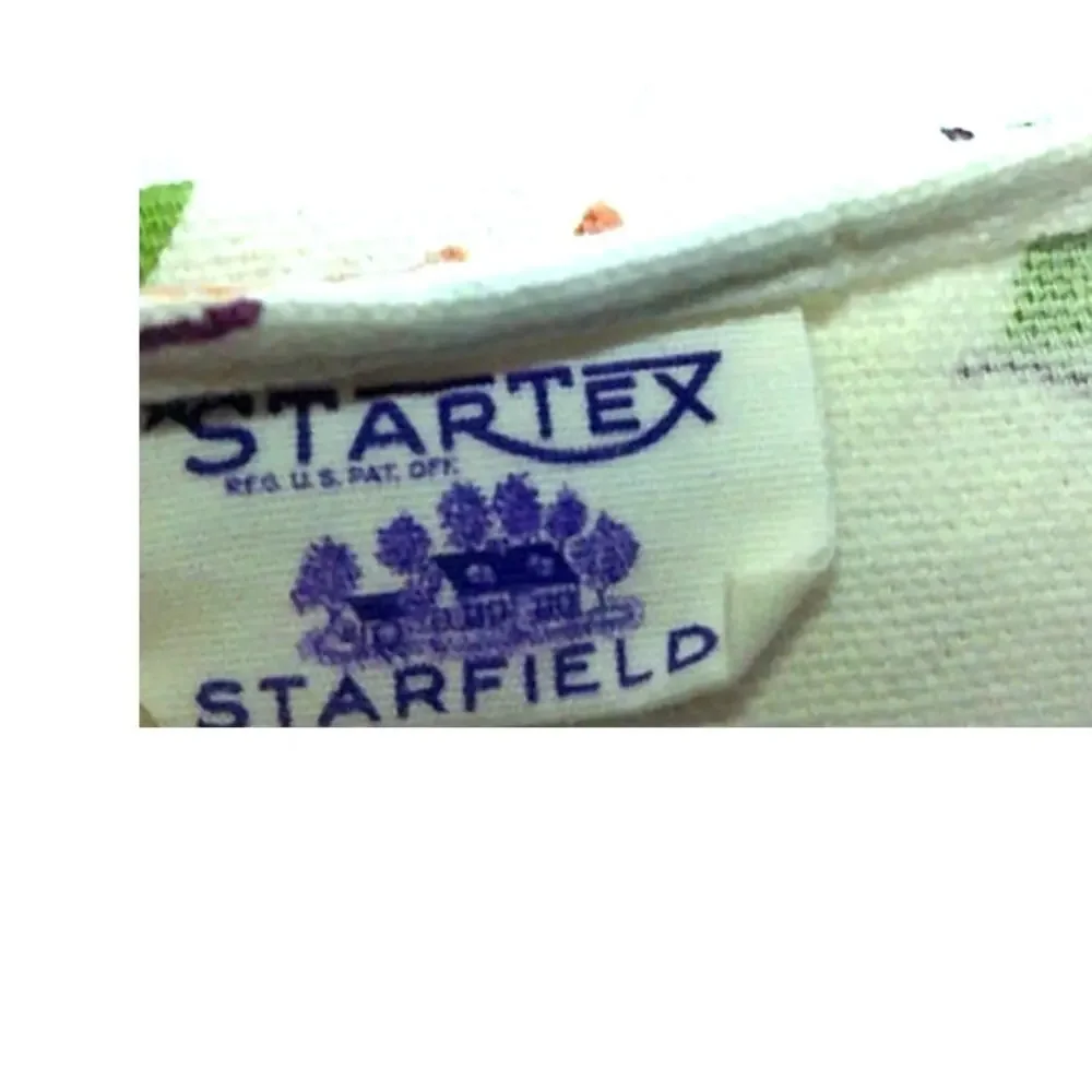 VTG 1950s Startex Starfield Floral Tablecloth Retro Boho Flowers 54x47 Cutter